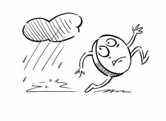 Abbildung mediTimer® Cartoon - Ich hasse Feuchtigkeit - dann lös ich mich auf.