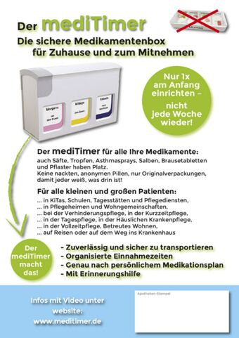 Flyer mediTimer® Medikamentenbox